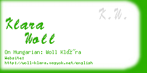 klara woll business card